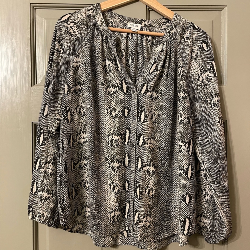 J. Crew Snakeskin Blouse
